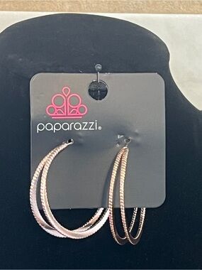Paparazzi Rose Gold Layered Hoop Earrings